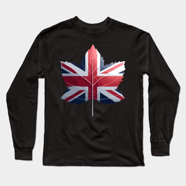 United Kingdom Flag Leaf Long Sleeve T-Shirt by Graceful Designs